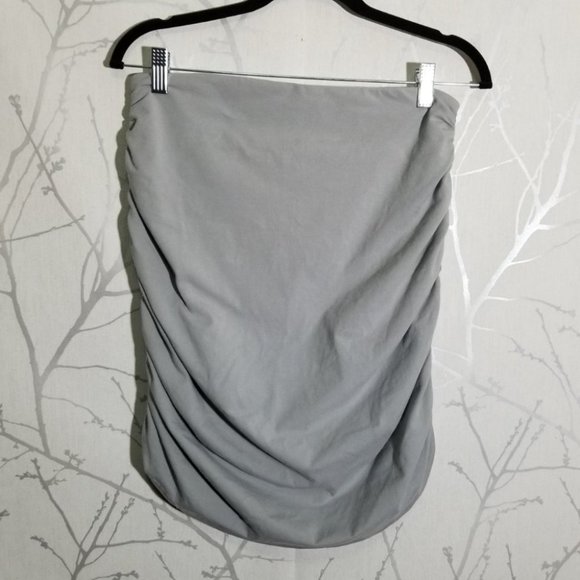 TNA Gray Ruched Bodycon Chill Malibu Mini Skirt - Picture 3 of 4